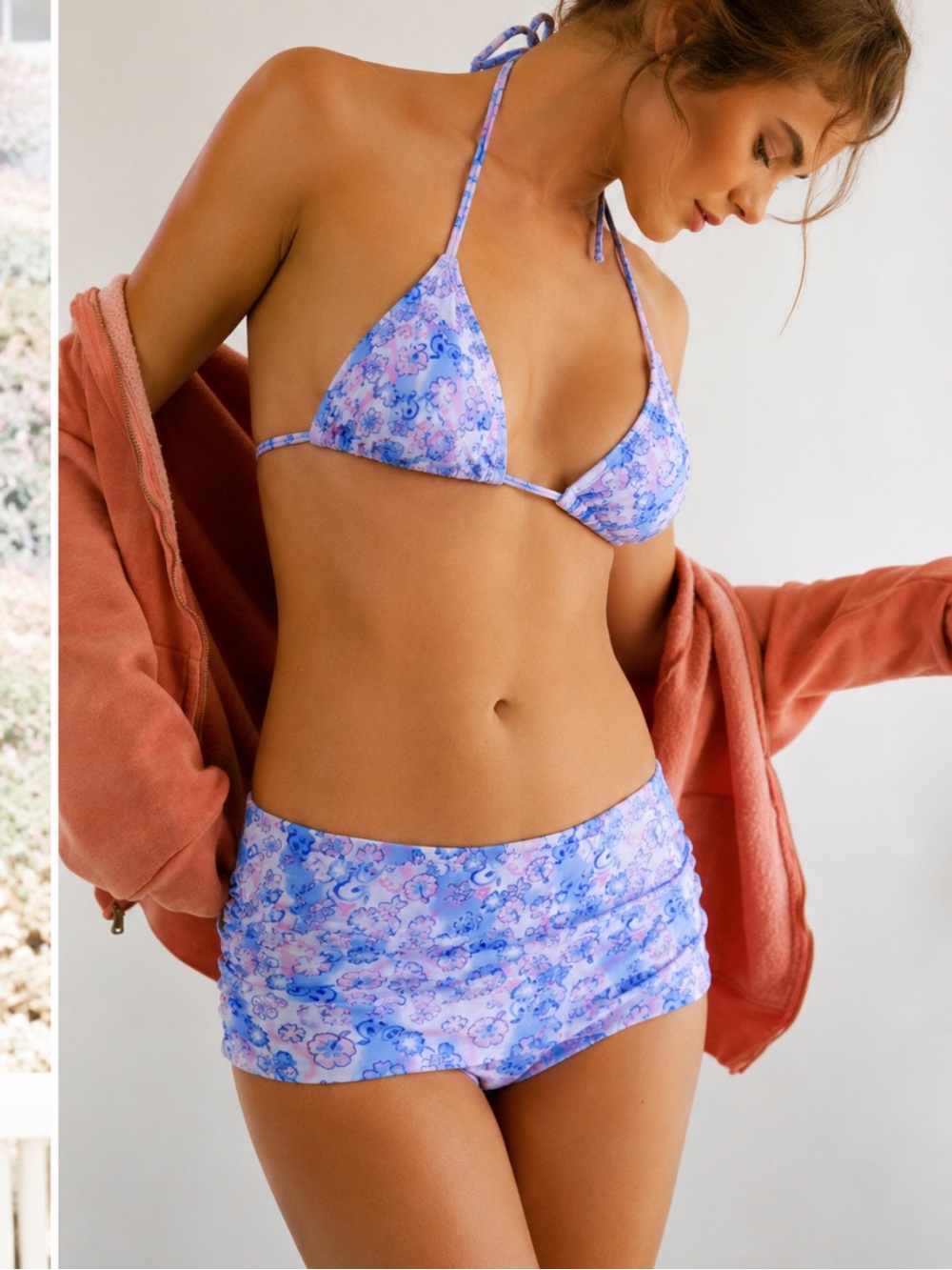 Frankie's Bikinis Phillipa and Ava Floral Shine Bikini City of Angels Runs Small